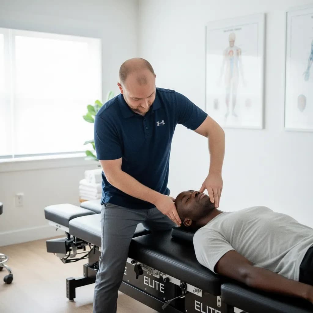 Hands-on treatment — represents the breadth of services offered — BACK IN BALANCE Clinic, downtown Toronto