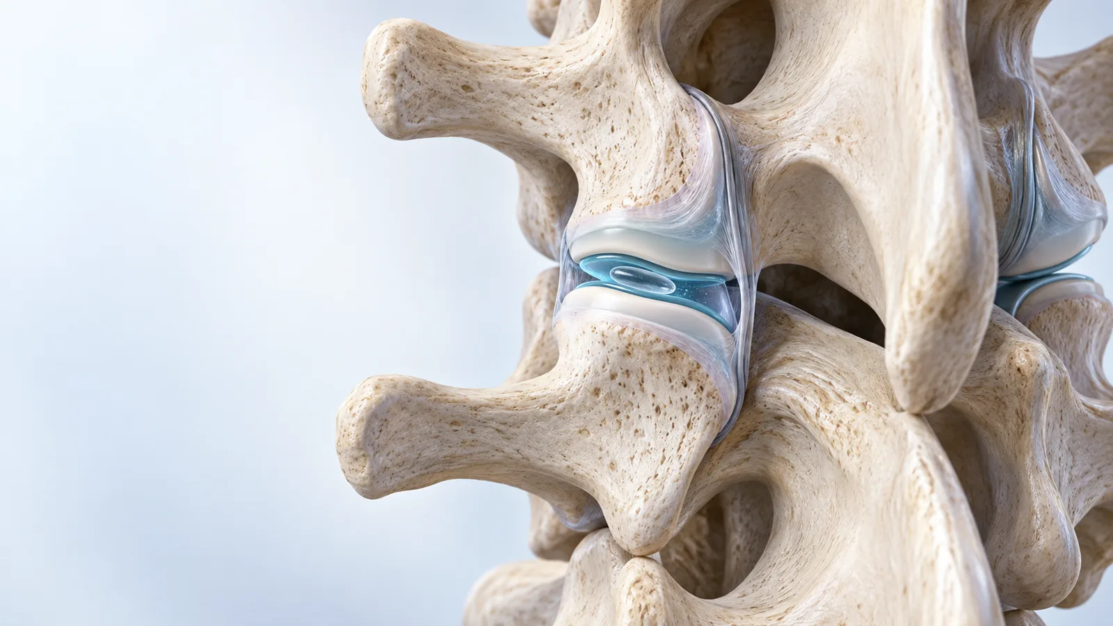 Medical illustration of a gas cavity forming within the synovial space of a lumbar facet joint